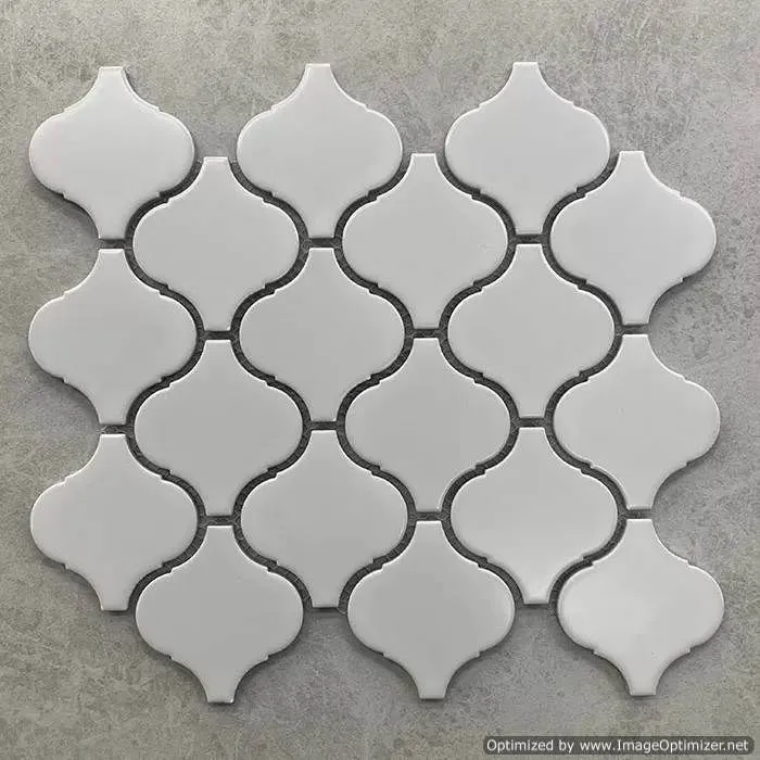 Arabesque Lantern Matt White Porcelain Mosaic 7139